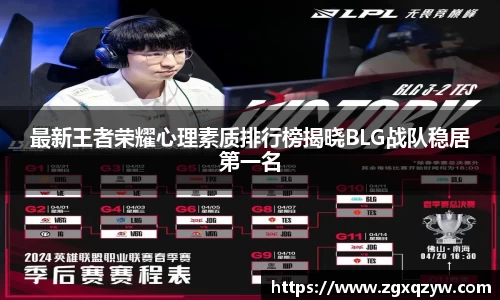 最新王者荣耀心理素质排行榜揭晓BLG战队稳居第一名